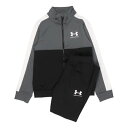 アンダーアーマー UNDER ARMOUR ジュニア ジャージ上下セット UA CB Knit Track Suit 1373978 （Black / / White）