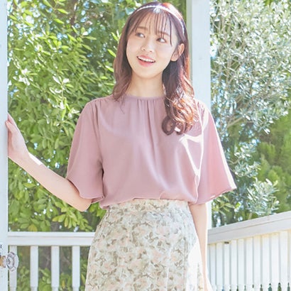 アロッタ Alotta 前後2WAYギャザーブラウス（半袖）【新色追加】 （ラベンダーピンク）のサムネイル