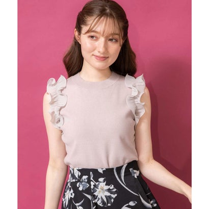 ノエラ Noela 異素材ポイントフリルニット （ピンク）のサムネイル