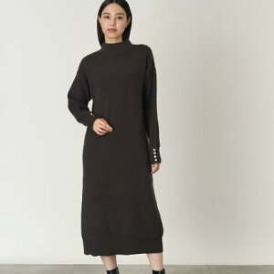 ザ ショップ ティーケー ウィメンズ THE SHOP TK(Women) 静電防止で毛玉になりにくい！洗えるハイネックニットワンピース （チャコールグレー(014)）