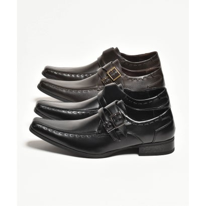 エムエムワン MM/ONE スワールモカシンサイドストラップロングノーズスリッポンビジネスシューズ （ブ..