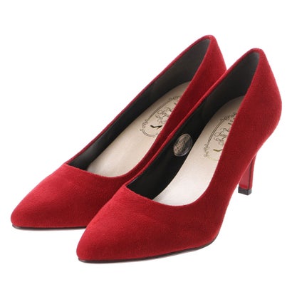 Simple Style 【Import】ポインテッドトゥ スエード調パンプス （レッドスエード）