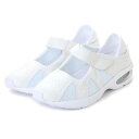 エンジェルフィット Angel FiT ナースシューズ 甲ベルクロバンドメッシュ素材 エアクッション入り カップインソール 2WAY af_16543 (WHITE)