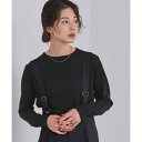 ユアーズ ur's カシミヤタッチクルーネックニットトップス (ブラック)