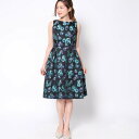 ジュネビビアン Genet Vivien 花柄ワンピース (ブラック グリーン)
