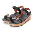 フィットフロップ FitFlop BON II BACK-STRAP SANDALS - CRYSTAL （Black）