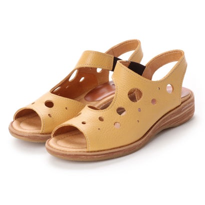 ミラスポーツ Milla sports 水玉パンチング楽ちん3Eカジュアルサンダル （イエロー）