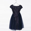 ジュネビビアン Genet Vivien 2WAYシフォン巻きスカートドレス (ネイビー)