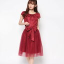ジュネビビアン Genet Vivien 2WAYシフォン巻きスカートドレス (レッド)