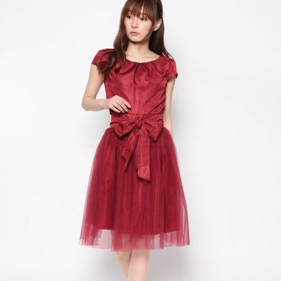 ジュネビビアン Genet Vivien 2WAYシフォン巻きスカートドレス (レッド)