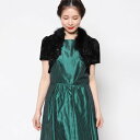 ジュネビビアン Genet Vivien 脱着可能ファー付きベロアボレロ (ブラック)