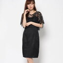 スタイルブロック STYLEBLOCK レース切り替え結婚式ワンピースパーティードレス (ブラック)