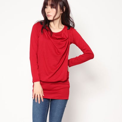 スタイルブロック STYLEBLOCK ビジュー付きドレープチュニック (レッド) スタイルブロック STYLEBLOCK ビジュー付きドレープチュニック (レッド)