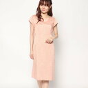 ジュネビビアン Genet Vivien 袖あり柄ワンピース (ピンク)
