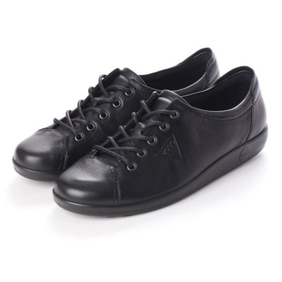 エコー ECCO Womens Soft 2.0 Tie （BLACK WITH BLACK SOLE）