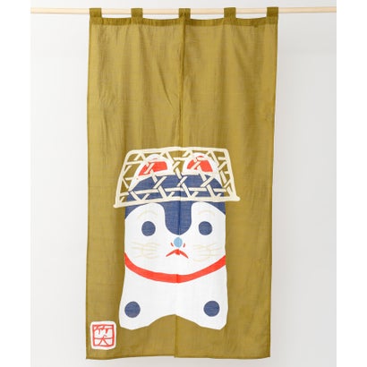 【カヤ】日本の民芸 長暖簾 イエロー