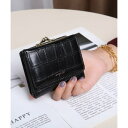 アングリッド Ungrid クロコ風型押しガマ口ウォレット (BLK)(4)