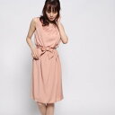 ジュネビビアン Genet Vivien ベルト付きパーティードレス (ピンク)