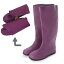 エニーウォーク Anywalk Folding Rain Boot レインブーツ パッカブル 携帯用巾着袋付 aw_19044 （PURPLE）