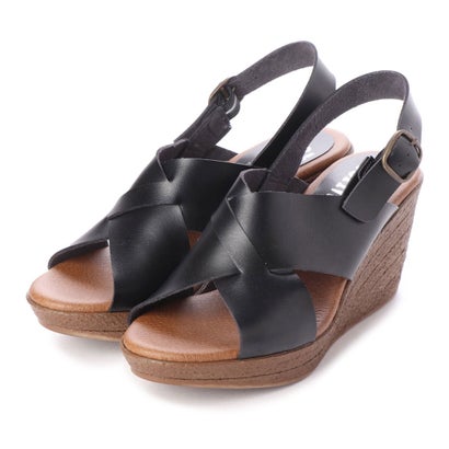 イタリコ ITALICO 楽ちん ふかふかジュート巻き風ソール クロスベルトリゾートサンダル （ブラック）のサムネイル