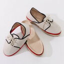 ジョニーアンドジェシー Johnny & Jessy 帆布レースアップ スリッポン (アイボリー)