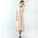 ジュノア JUNOAH スリットボタンロングシャツ (ベージュ)