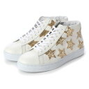 アナーオベーション HONOUR OVATION スター ハイカットスニーカー （White/Gold）