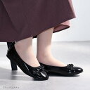 サンエープラスフェミニン AAA+ feminine ポインテッドトゥラウンド美脚やわらかバレエパンプス/3541 (ブラックエナメル)(4)