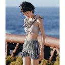 オシャレボ OSYAREVO 【ネット限定】【3点セット】フリルカラー ドロストスイムウェア 水着 (オーキッドホワイト)