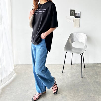 ジーラ GeeRA プリントチュニックTシャツ （シンプルロゴブラック） locondo-12608438 LOCOMALL(ロコンド公式ストア) サンプル画像3