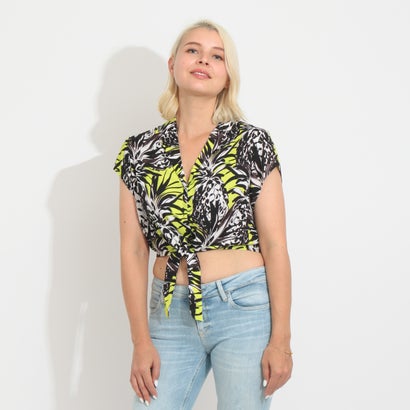  GUESS Astrid S/S Shirt POP PINEAPPLE LIME BLK COMBO