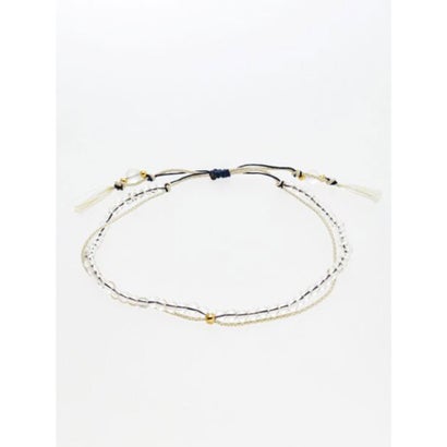 【岩座】産石絹紐アンクレット 4月 クリスタル クリア