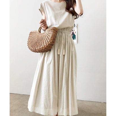 ジュノア JUNOAH フレンチスリーブコットンワンピース （アイボリー）のサムネイル