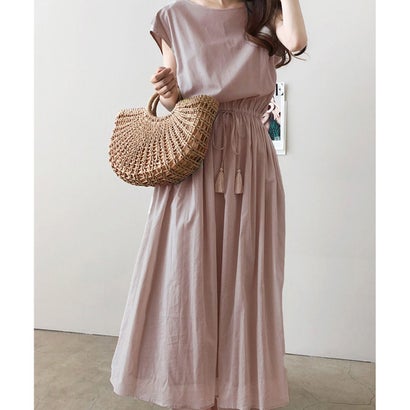 ジュノア JUNOAH フレンチスリーブコットンワンピース （ダスティピンク）のサムネイル