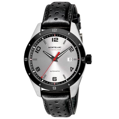 モンブラン ビジネス腕時計 メンズ モンブラン Montblanc タイムウォーカー メンズ 時計 116058 自動巻 シルバー カーフ革 スイス （シルバー）