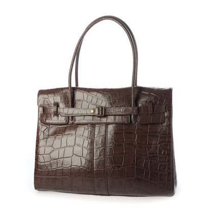 イタリコ ITALICO 日本製 クロコ型押し 牛革 国産 レザー ハンドバッグ （チョコ）
