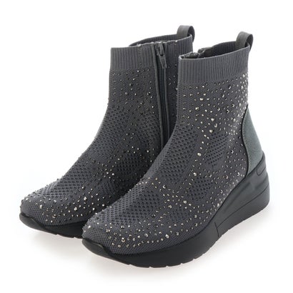 ゴムゴム Gomu56 キラキラニット ハイカットスニーカー (グレー)