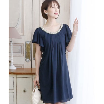 プールヴー PourVous 結婚式ワンピースドレスミニ丈と袖ありAライン大きいサイズフォーマル パーティードレス 20代 30代 40代 (ネイビー) プールヴー PourVous 結婚式ワンピースドレスミニ丈と袖ありAライン大きいサイズフォーマル パーティードレス 20代 30代 40代 (ネイビー)