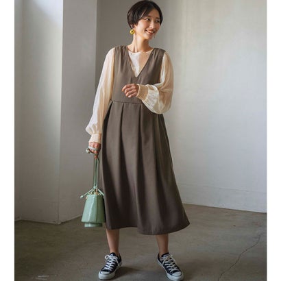 ジーラ GeeRA 【WEB限定】BIGプリーツジャンスカ (ブラウン)【Lサイズ】