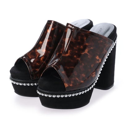 マフモフ Mafmof Mafmof(マフモフ) ボールチェーン厚底サンダル （ブラウン・マルチ）