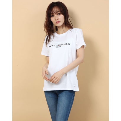 トミー ヒルフィガー TOMMY HILFIGER ベーシックロゴコットンTシャツ （ホワイト）