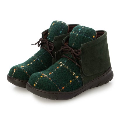 リン クローバー Rin Clover 異素材コンビレースアップブーツ （グリーン/コンビ）