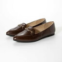 エンジェルフィット Angel FiT レディース フラットパンプス ポインテッドトゥ バレエシューズ af_20442 (BROWN SMOOTH) (ブラウ...