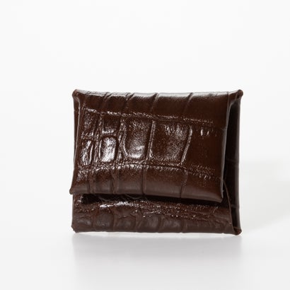 イタリコ ITALICO クロコ型押レザー カードケース ウォレット ミニケース （チョコ）