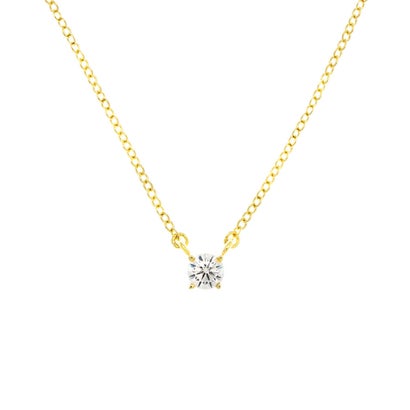 ミーティアニューヨーク METEOR NEW YORK 0.3ct 1粒ソリティアネックレス 『VENUS』 【返品不可商品】 （18金イエローゴールドコーティング）