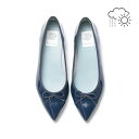 【レイン対応】エマ フランシス Emma Francis フラットバレエシューズ (ネイビー エナメル)