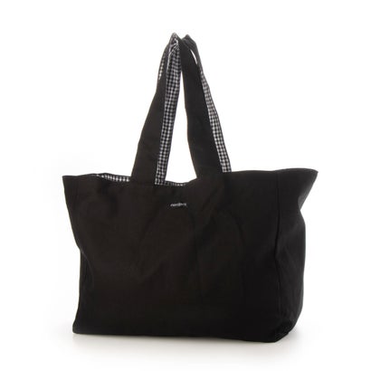 スタイルブロック STYLEBLOCK ギンガムチェック×無地リバーシブルビッグトートバッグ （ブラック）