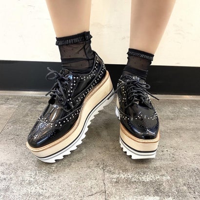 ジェフリーキャンベル Jeffrey Campbell 厚底 スタッズ レースアップシューズ （ブラック）