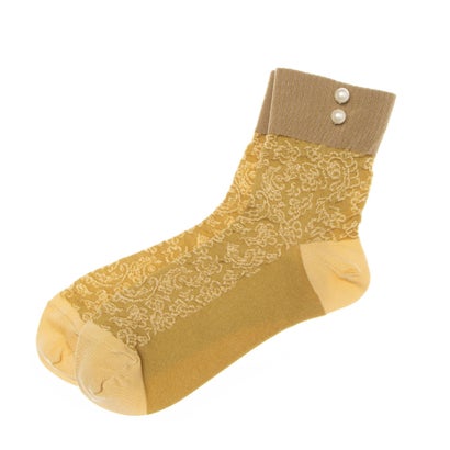 ナイガイ NAIGAI クルー丈ソックス （モカ）