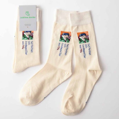 ジュビリー Jubilee ポップデザイン メンズソックス 靴下(アイボリー)
